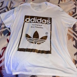 White and Gold Adidas shirt